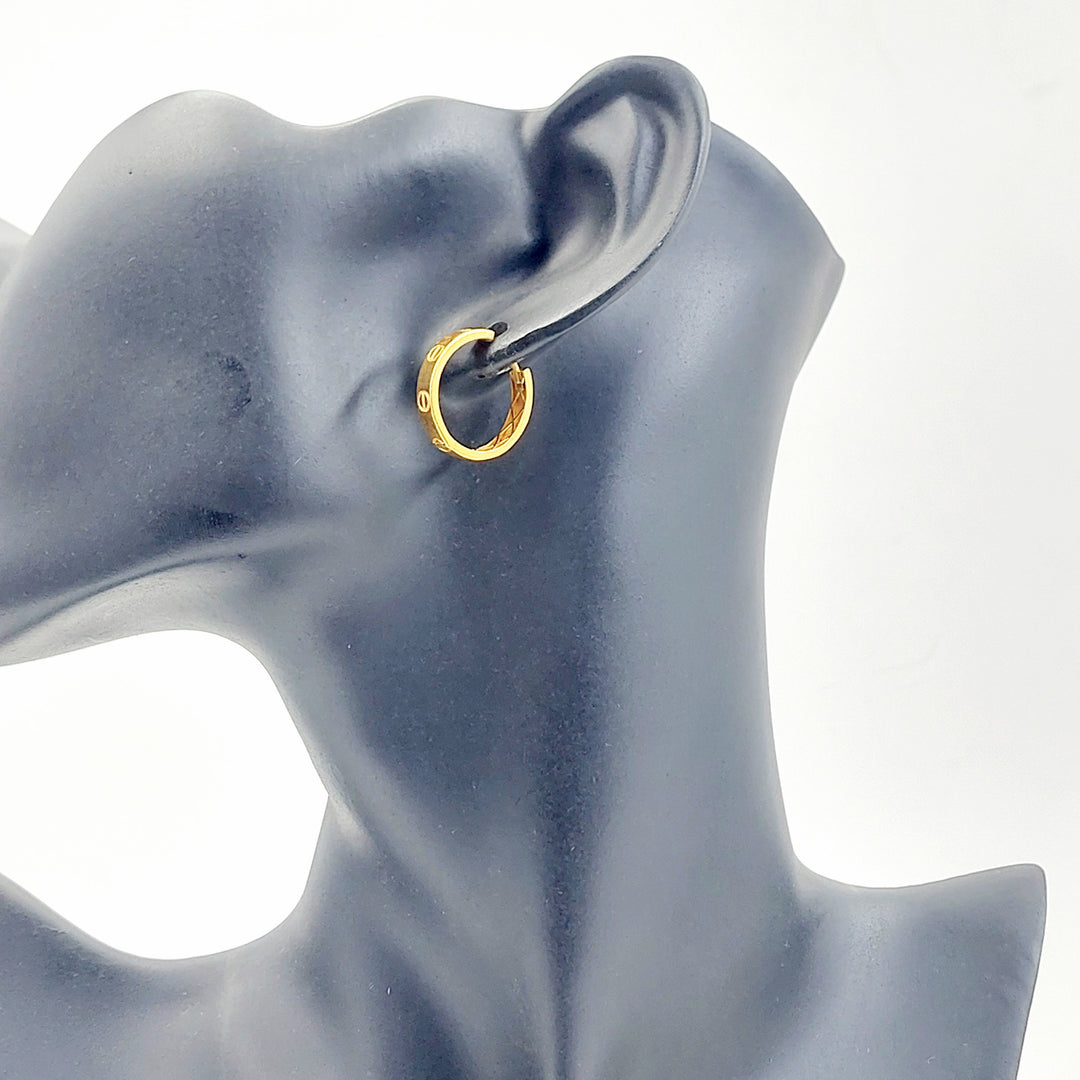 Hoop Earrings Made of 21K Gold by Saeed Jewelry 