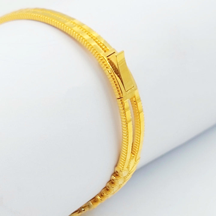 Rashadi Leaf Bangle Bracelet Made of 21K Gold by Saeed Jewelry 