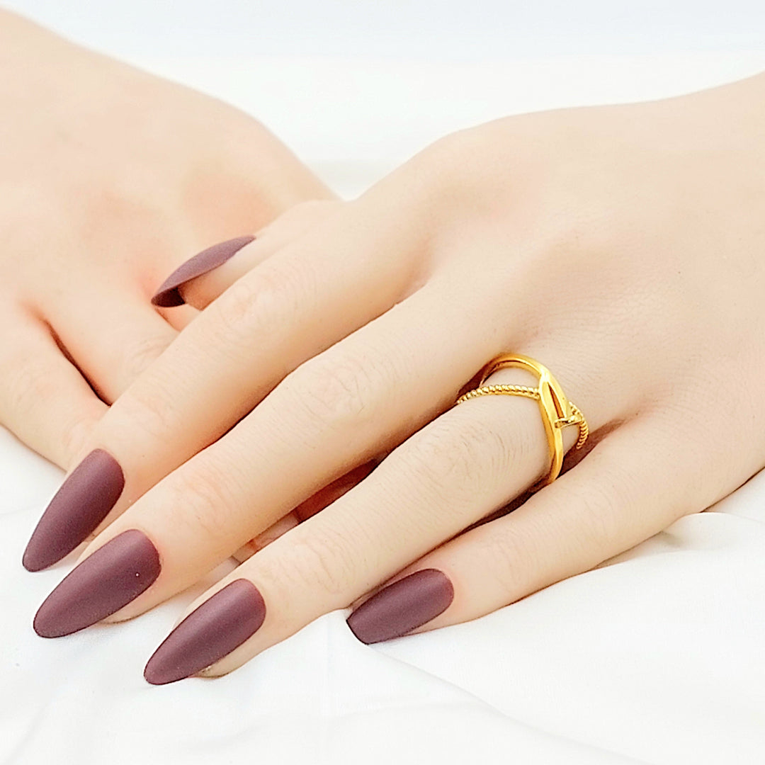 Deluxe X Style Ring Made of 21K Gold by Saeed Jewelry 