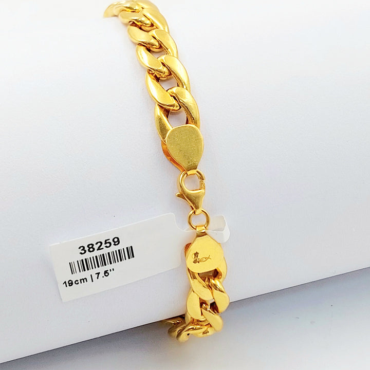 Cuban Links Bracelet Made of 21K Gold by Saeed Jewelry 