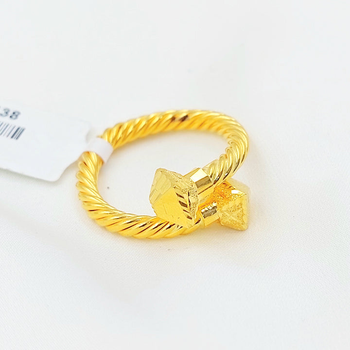 Deluxe Twisted Ring Made of 21K Gold by Saeed Jewelry 