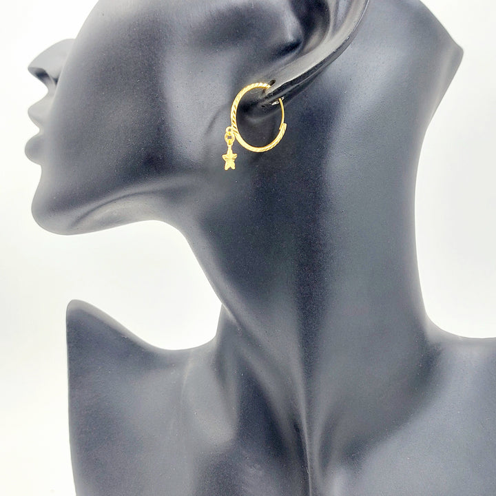 Hoop Earrings Made of 21K Gold by Saeed Jewelry 