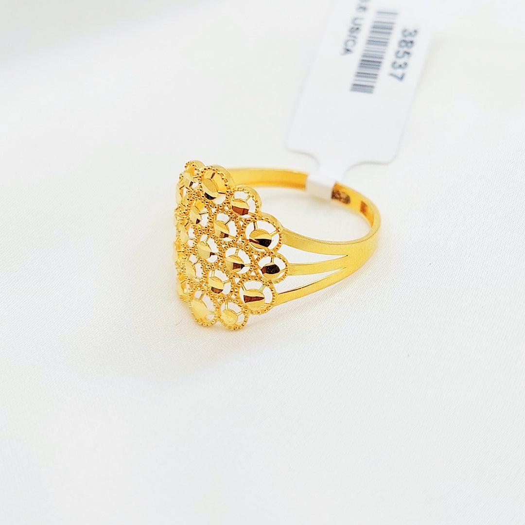 21K Gold Honeycomb Cluster Ring