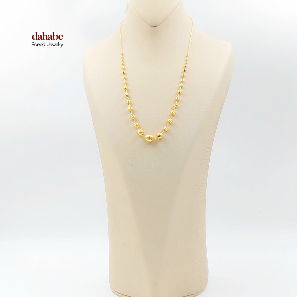21K عقد مسبحة طابات-مجوهرات الشيخ سعيد-Saeed Jewelry 