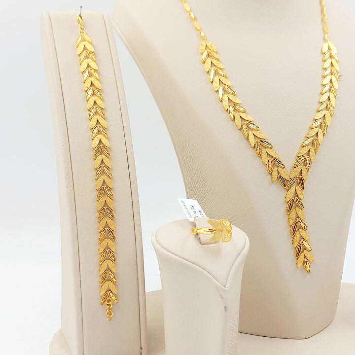 Deluxe Leaf Set Made of 21K Gold by Saeed Jewelry 