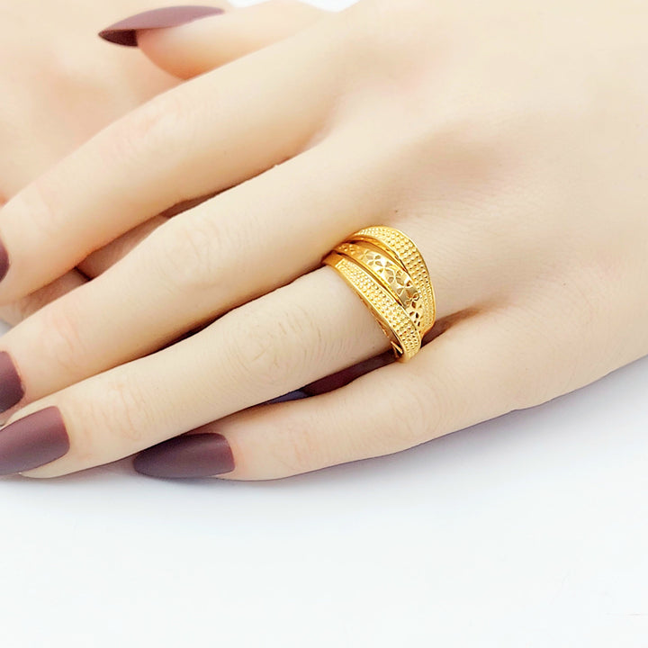 Engraved Pyramid Ring