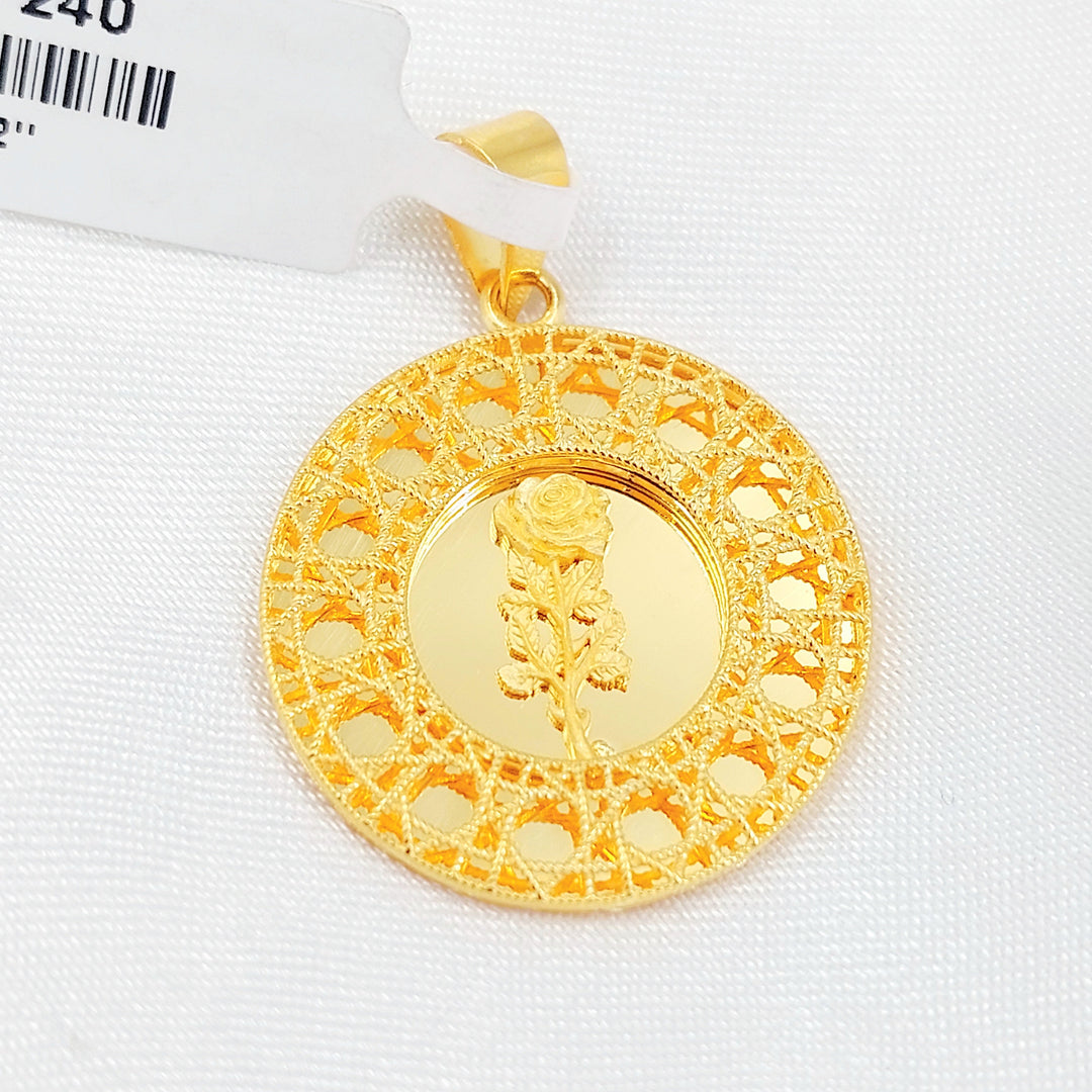 Deluxe Ounce Pendant Made of 21K Gold by Saeed Jewelry 