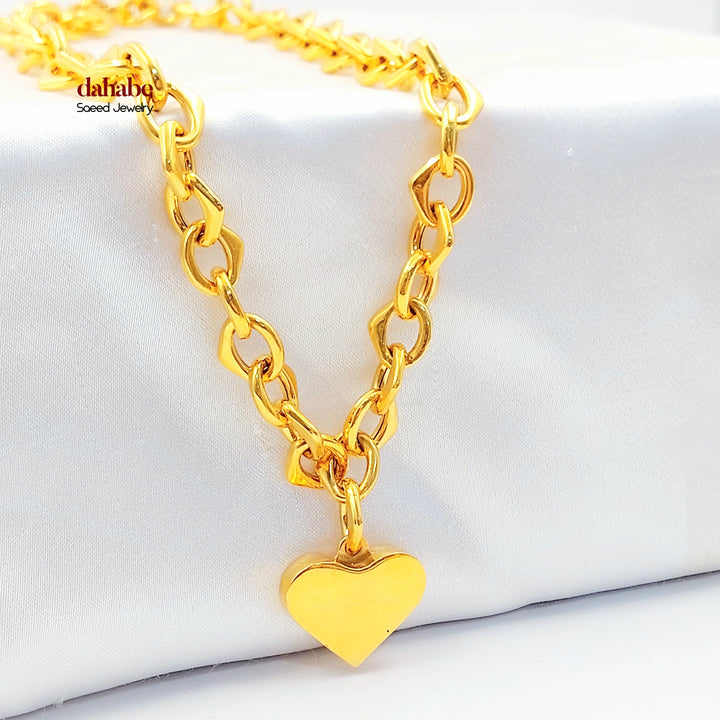 21K عقد جنزير قلب-مجوهرات الشيخ سعيد-Saeed Jewelry 
