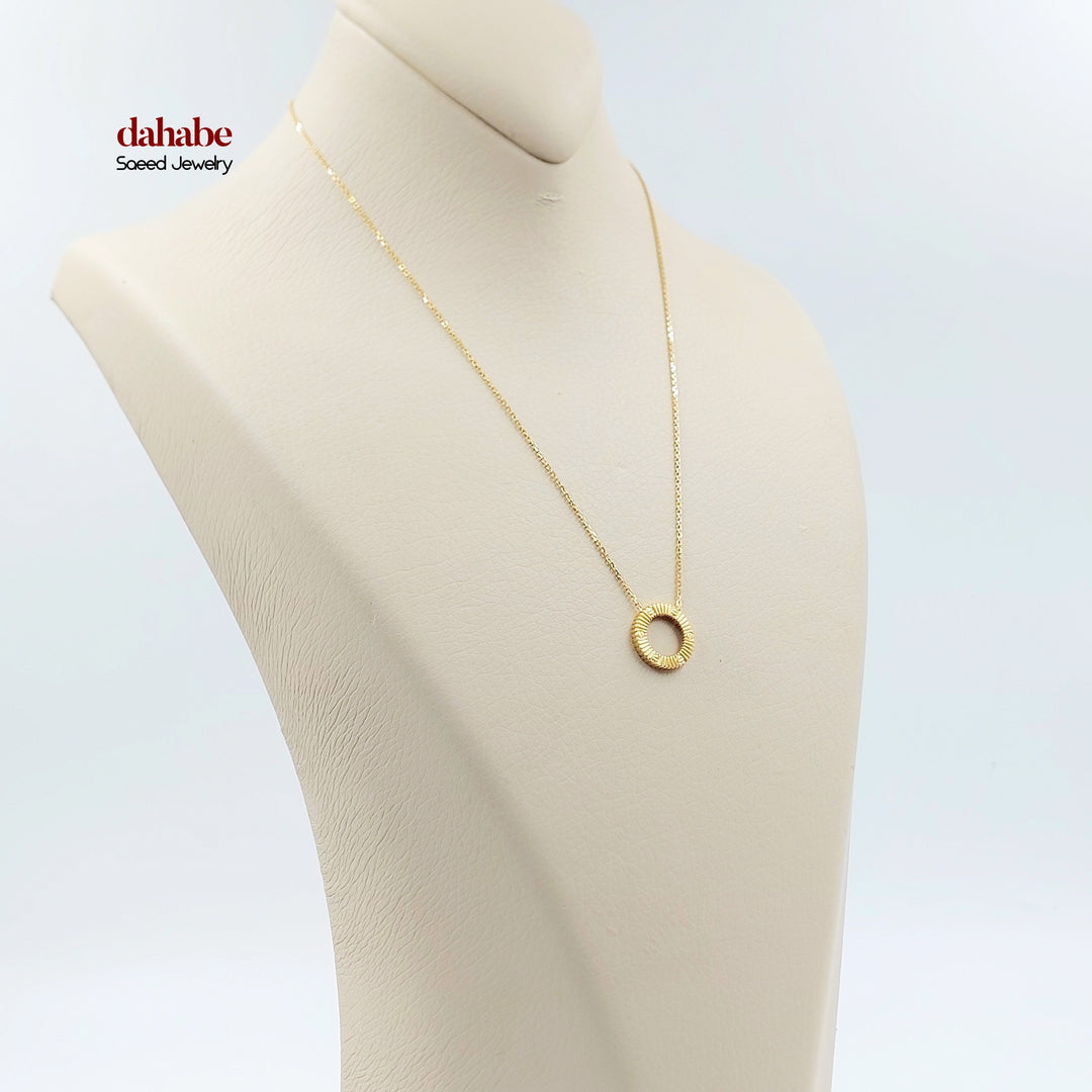 21K Gold Figaro Circle Necklace