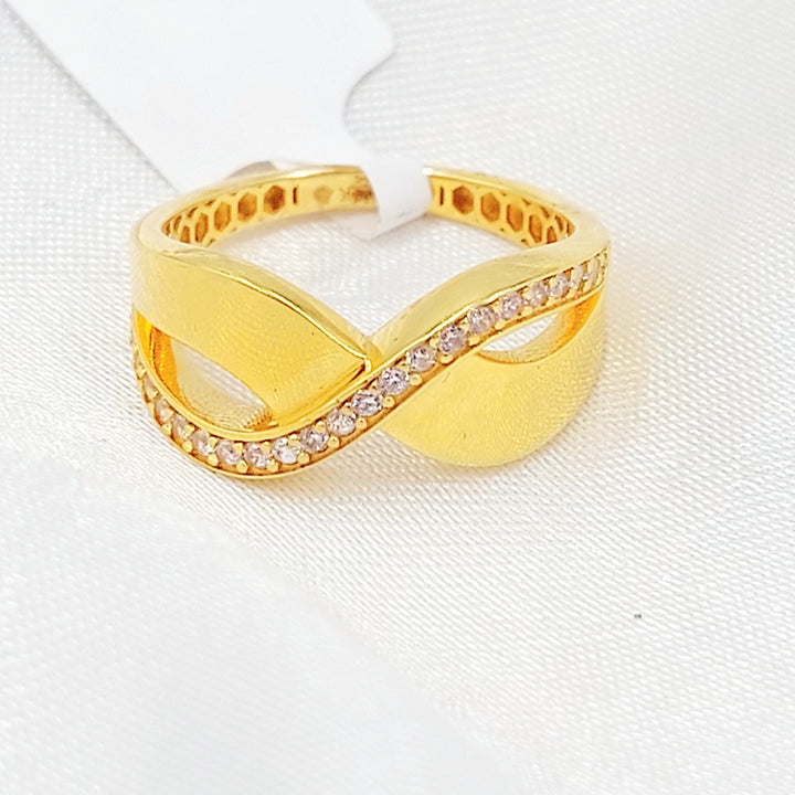 Zircon Studded Deluxe Ring Made of 21K Gold by Saeed Jewelry 