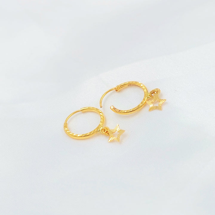 21K حلق ذبلة-مجوهرات الشيخ سعيد-Saeed Jewelry 