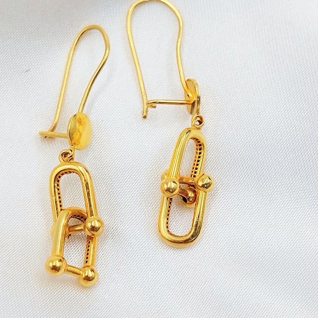 21K Gold Shackle Drop Earrings