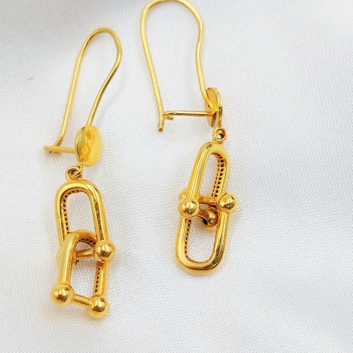 21K Gold Shackle Drop Earrings