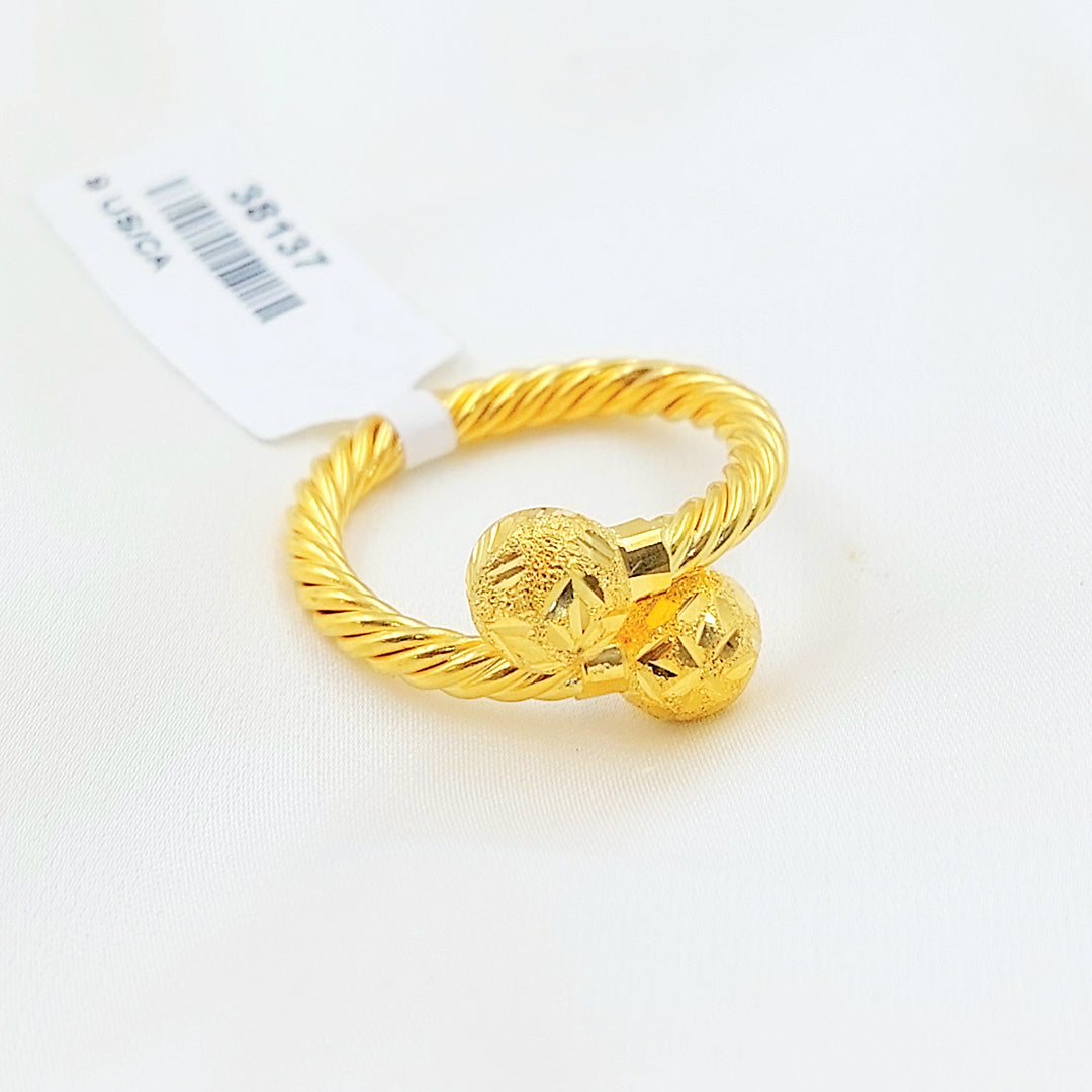 Deluxe Twisted Ring Made of 21K Gold by Saeed Jewelry 