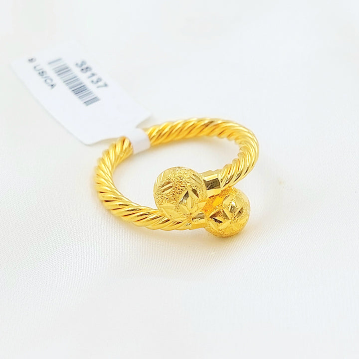 Deluxe Twisted Ring Made of 21K Gold by Saeed Jewelry 