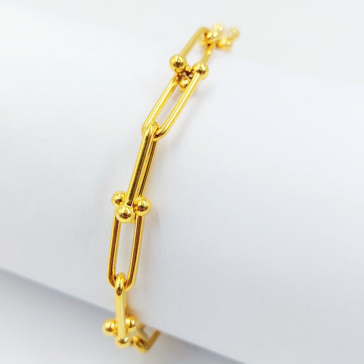 Deluxe Paperclip Bracelet Made of 21K Gold by Saeed Jewelry 