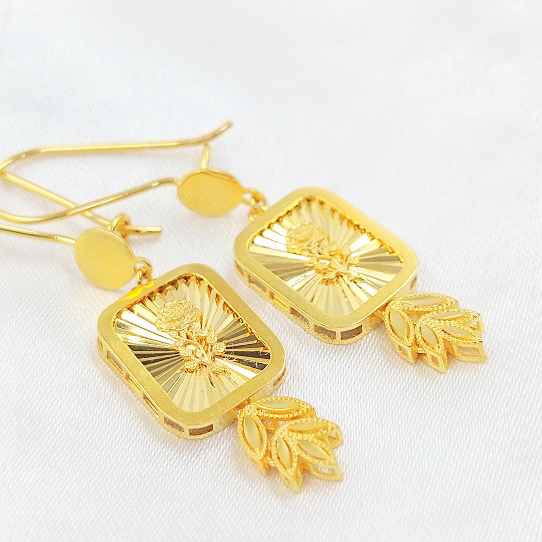 Ounce Shankle Earrings Made of 21K Gold by Saeed Jewelry 
