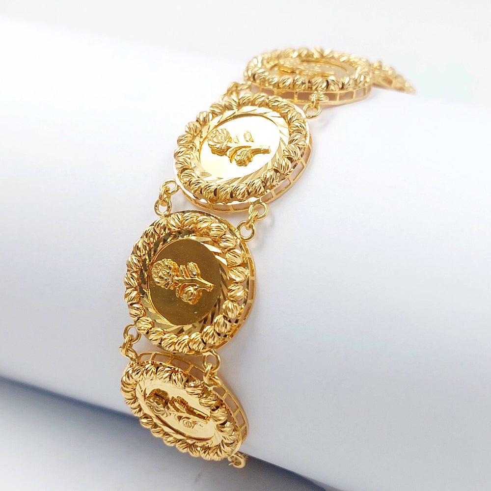 21K اسوارة اونصه وردة-مجوهرات الشيخ سعيد-Saeed Jewelry 