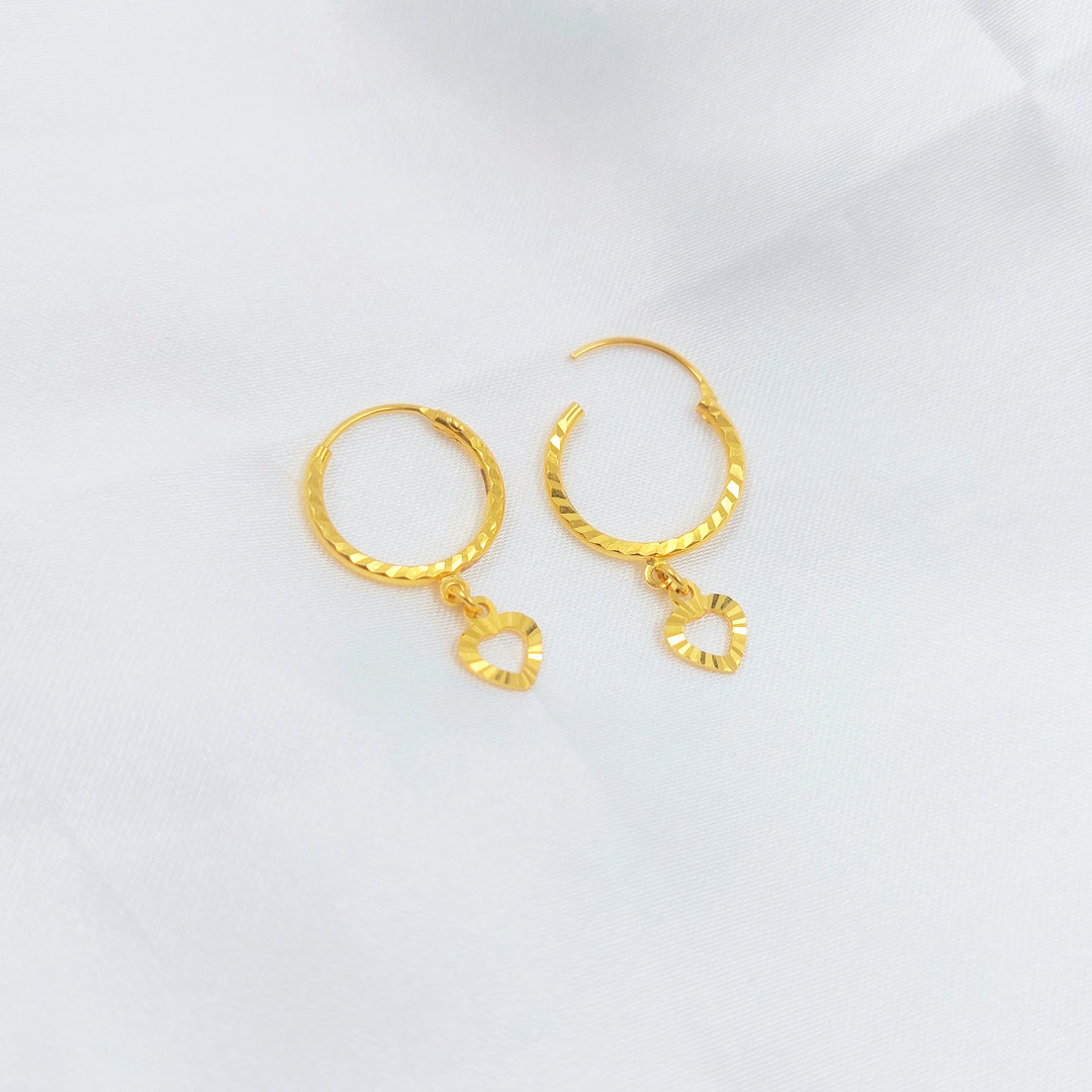 21K حلق ذبلة-مجوهرات الشيخ سعيد-Saeed Jewelry 