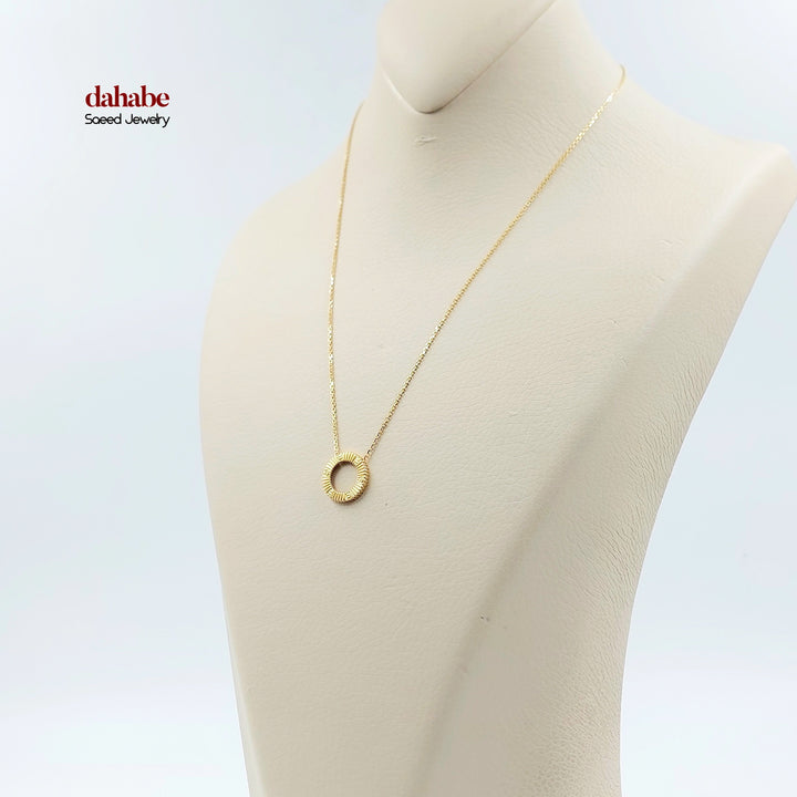 21K Gold Figaro Circle Necklace