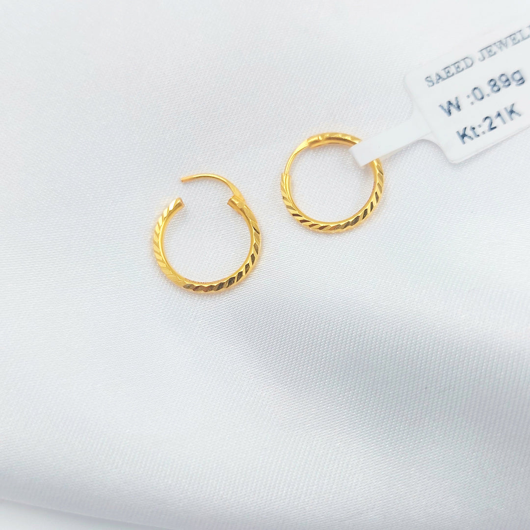 21K حلق ذبلة-مجوهرات الشيخ سعيد-Saeed Jewelry 