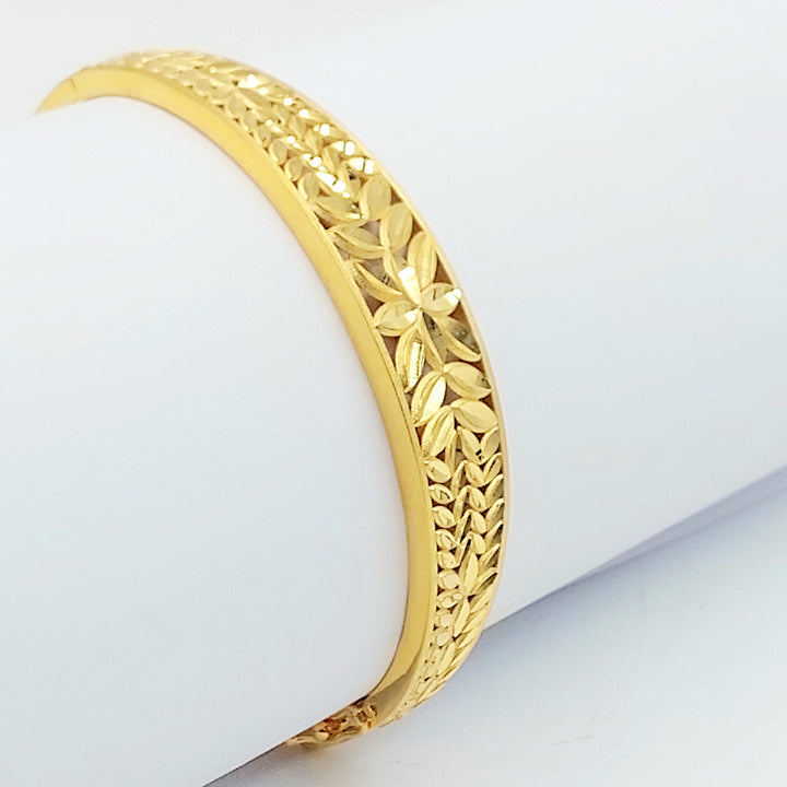 Rashadi Leaf Bangle Bracelet Made of 21K Gold by Saeed Jewelry 