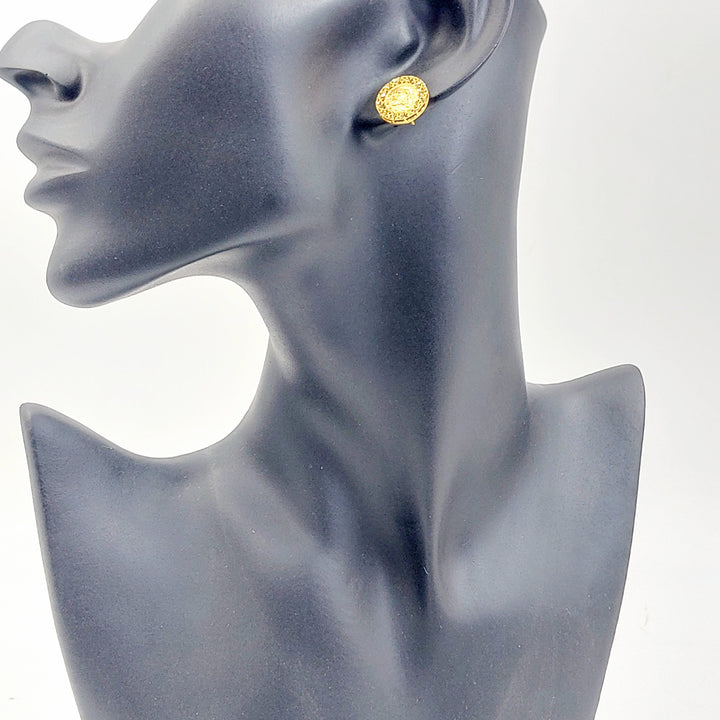 Rashadi Hoop Earrings Made of 21K Gold by Saeed Jewelry 