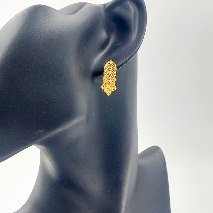 Deluxe Leaf Earrings Made of 21K Gold by Saeed Jewelry 