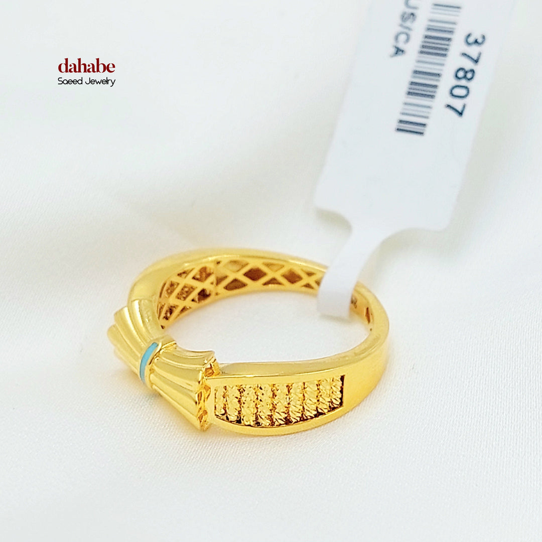 21K خاتم شكلة اكسترا-مجوهرات الشيخ سعيد-Saeed Jewelry 