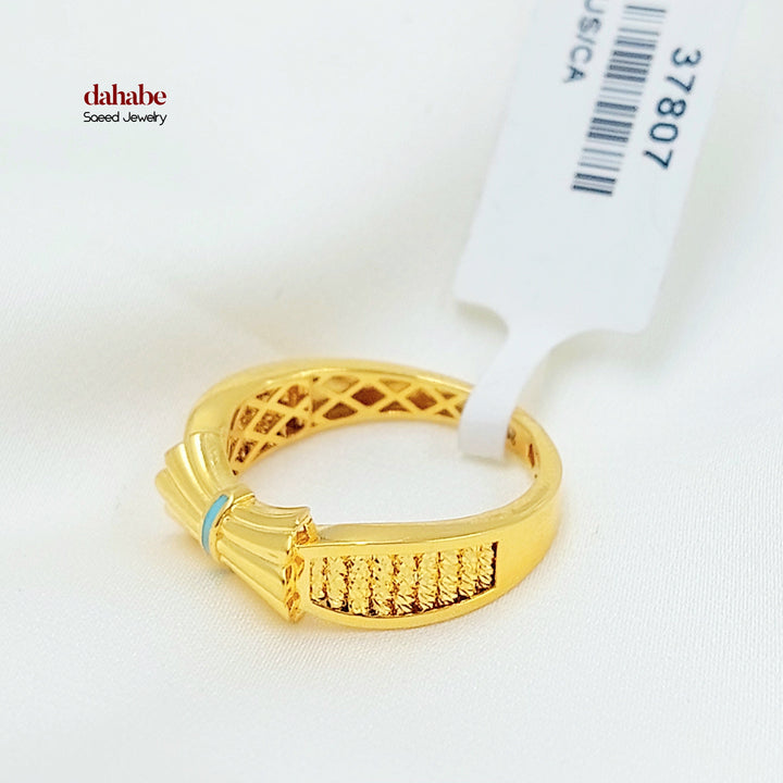 21K خاتم شكلة اكسترا-مجوهرات الشيخ سعيد-Saeed Jewelry 