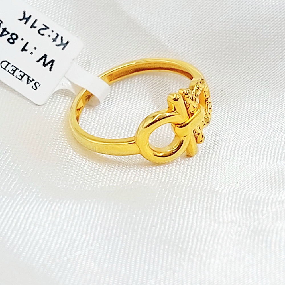 Engraved Ring Made of 21K Gold by Saeed Jewelry 