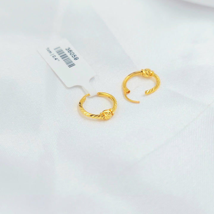 21K حلق ذبلة-مجوهرات الشيخ سعيد-Saeed Jewelry 
