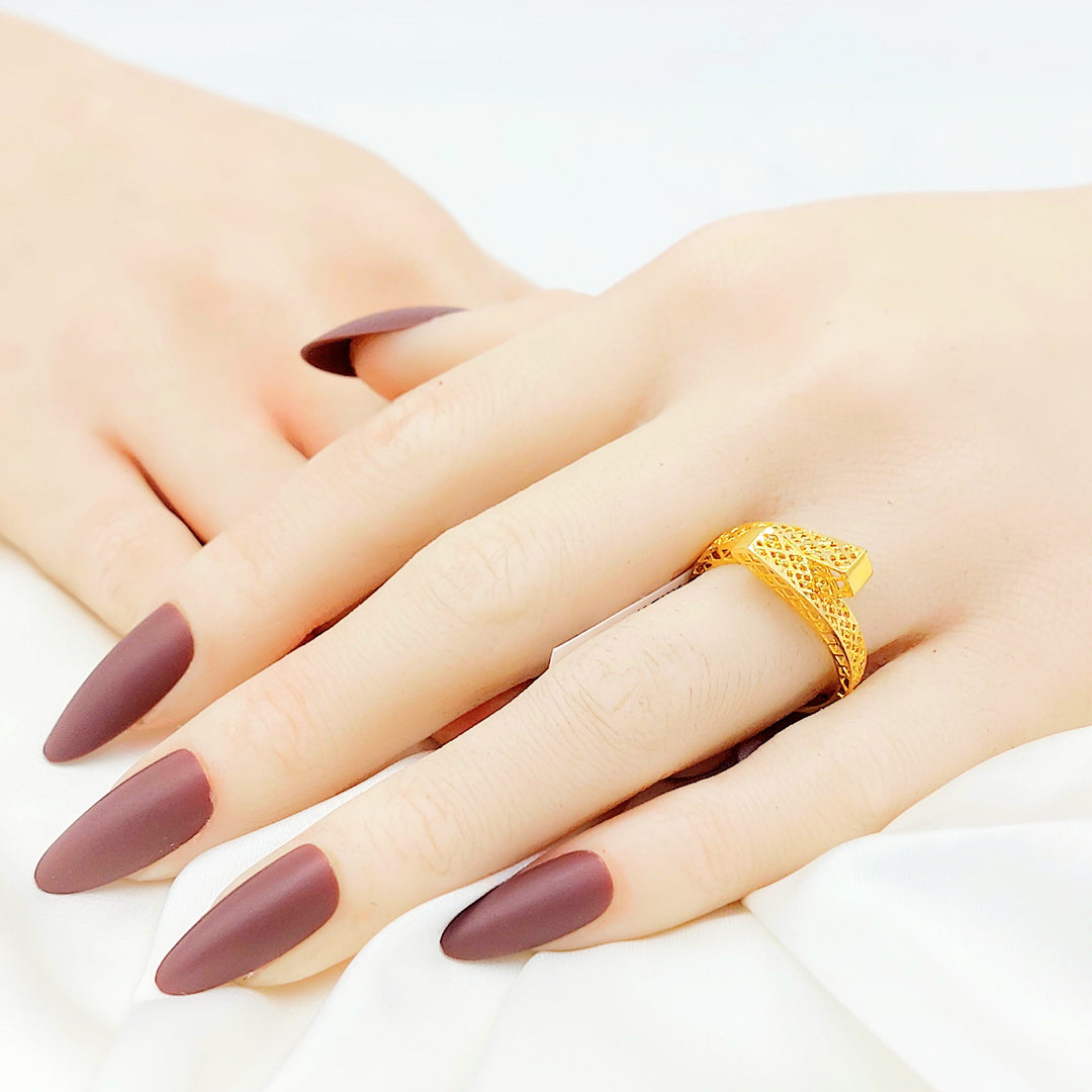 21K Gold Lattice Crossover Ring