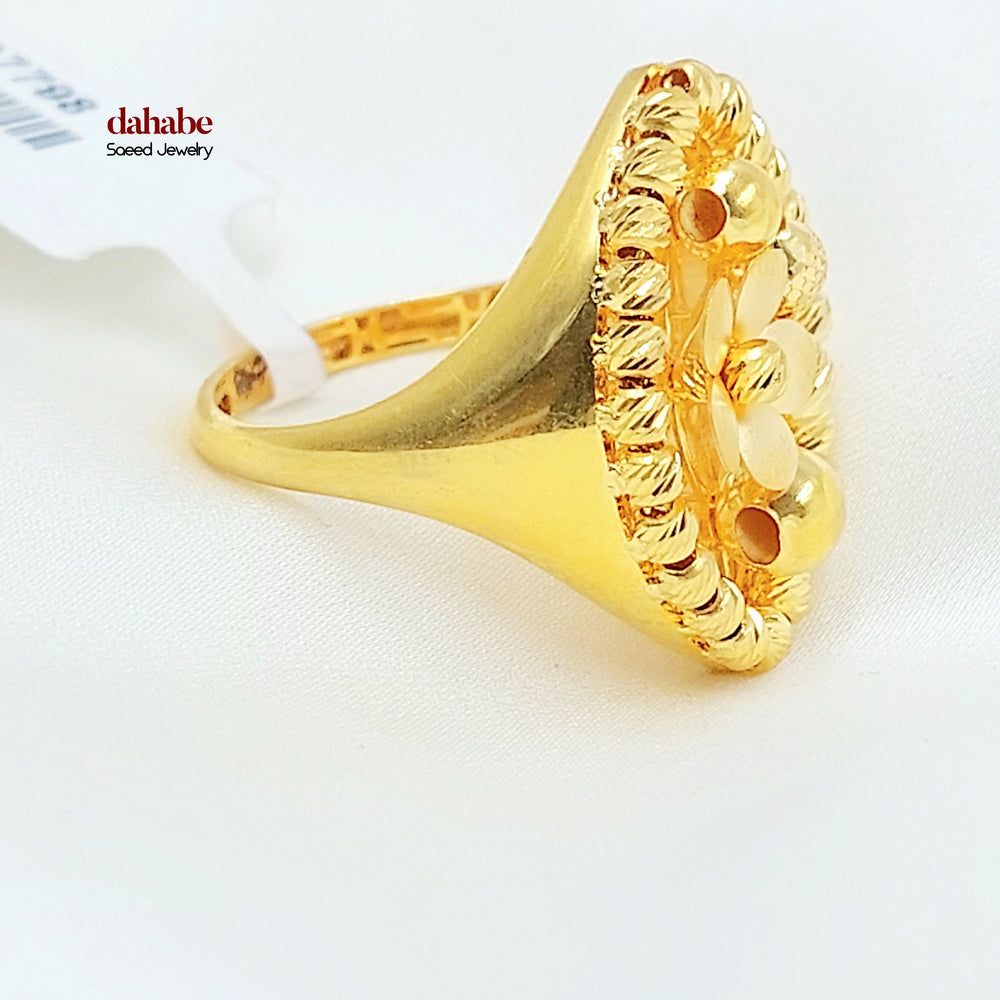 21K خاتم وردة اكسترا-مجوهرات الشيخ سعيد-Saeed Jewelry 