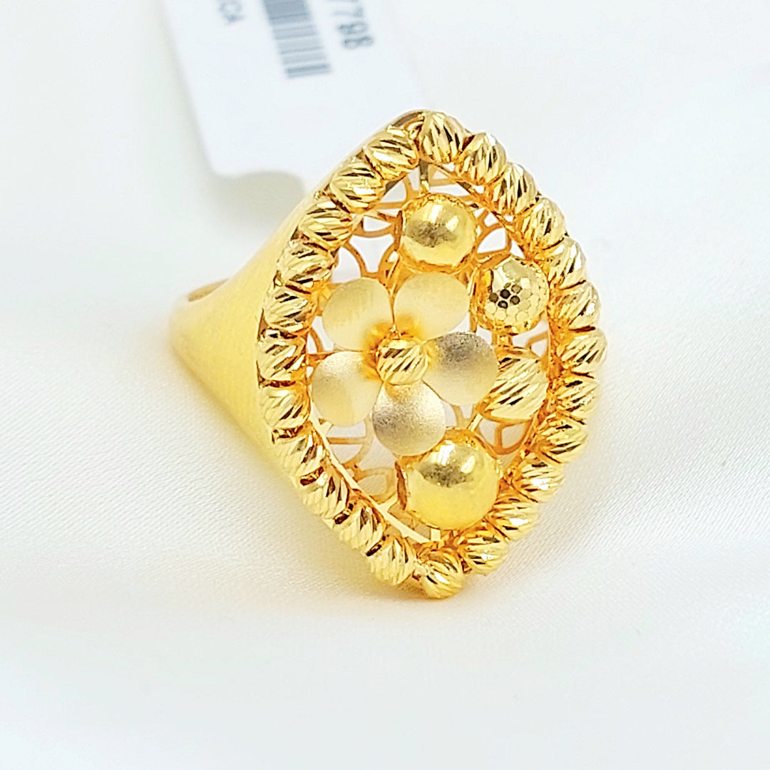 21K خاتم وردة اكسترا-مجوهرات الشيخ سعيد-Saeed Jewelry 