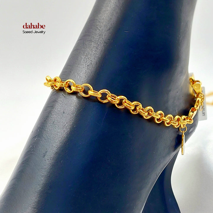 21K خلخال قلب مرصع-مجوهرات الشيخ سعيد-Saeed Jewelry 