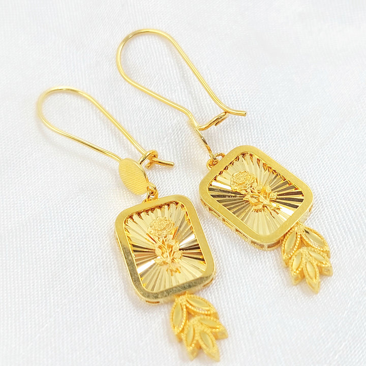 Ounce Shankle Earrings Made of 21K Gold by Saeed Jewelry 