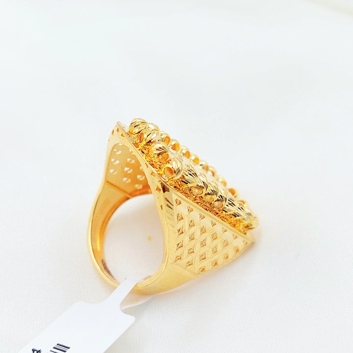 21K Gold Textured Statement Ring