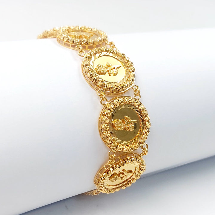 21K اسوارة اونصه وردة-مجوهرات الشيخ سعيد-Saeed Jewelry 