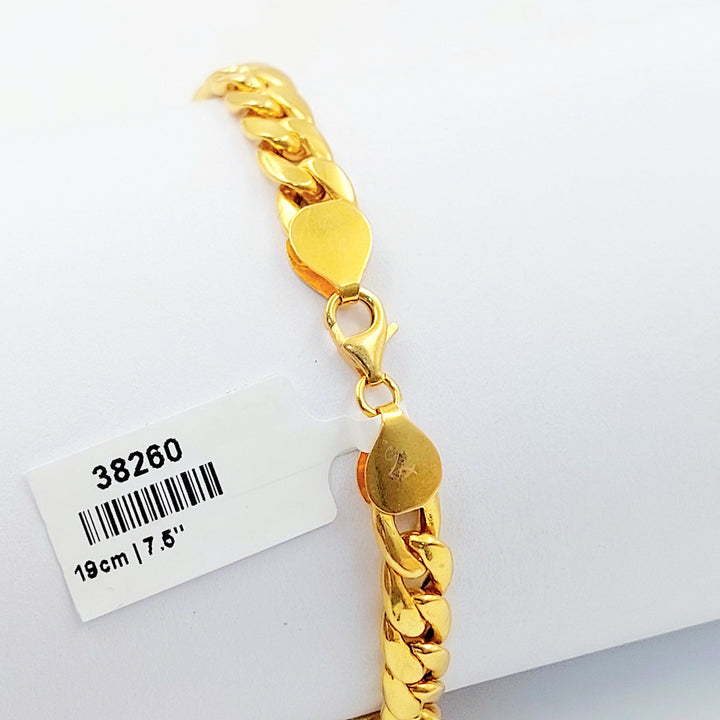 Cuban Links Bracelet Made of 21K Gold by Saeed Jewelry 