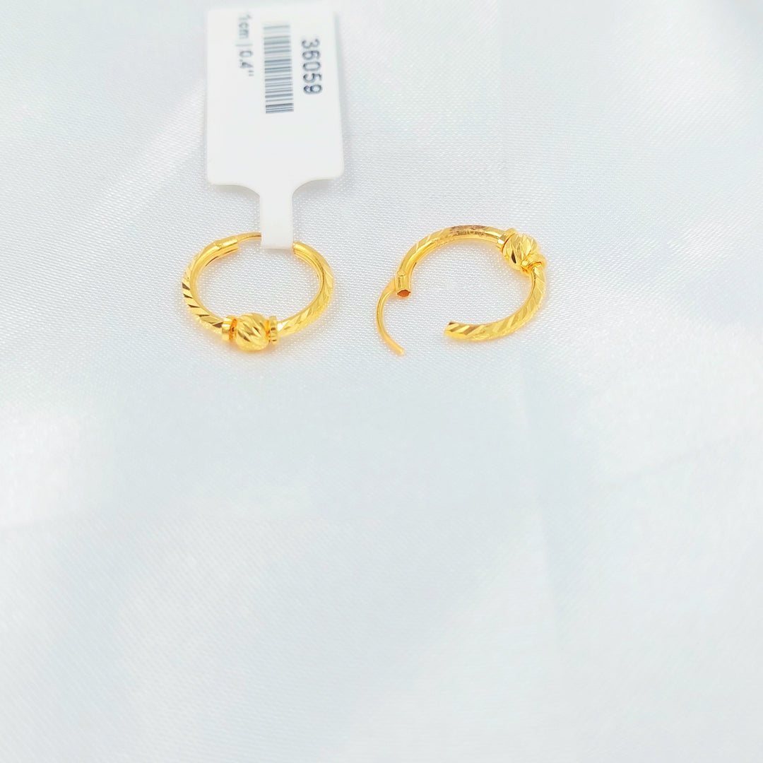 21K حلق ذبلة-مجوهرات الشيخ سعيد-Saeed Jewelry 