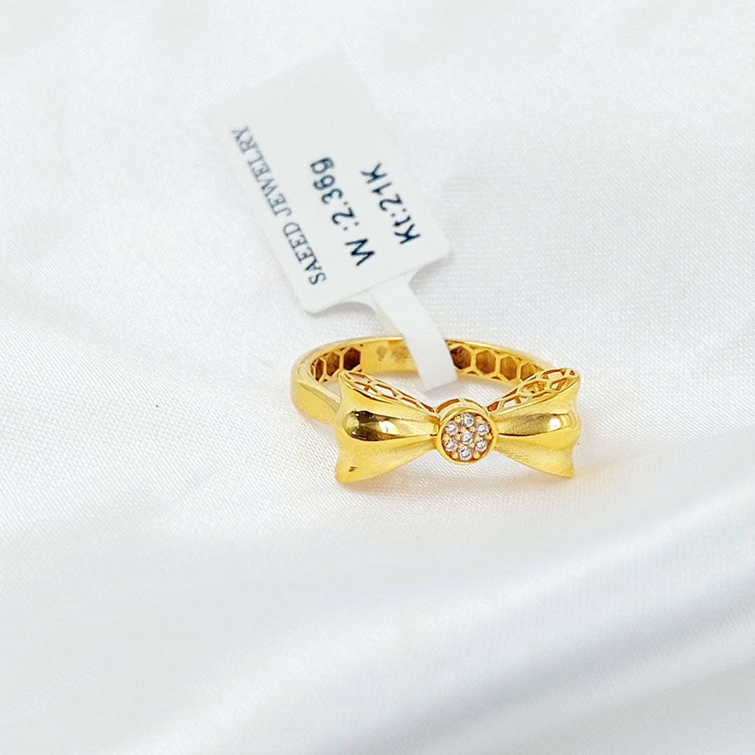 21K خاتم شكلة مرصع-مجوهرات الشيخ سعيد-Saeed Jewelry 