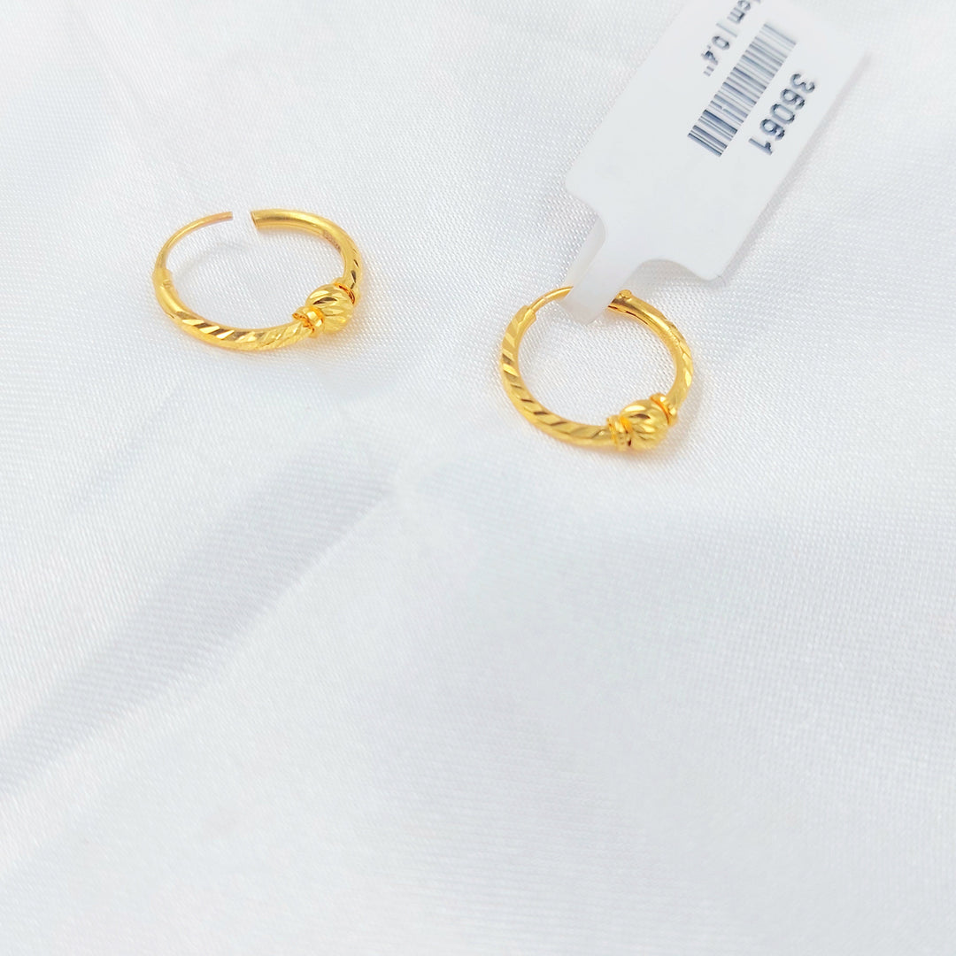 21K حلق ذبلة-مجوهرات الشيخ سعيد-Saeed Jewelry 