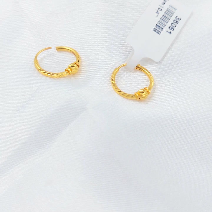 21K حلق ذبلة-مجوهرات الشيخ سعيد-Saeed Jewelry 