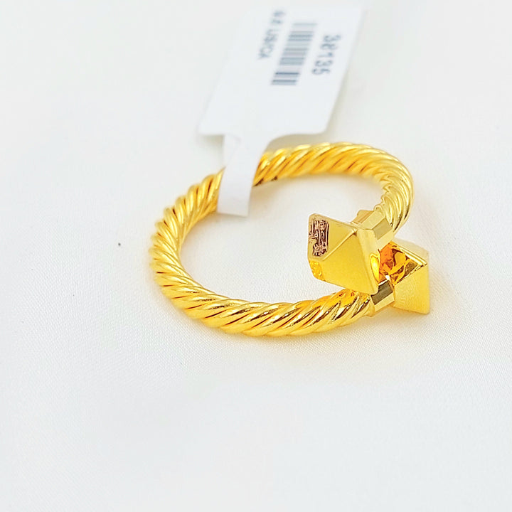 Deluxe Twisted Ring Made of 21K Gold by Saeed Jewelry 