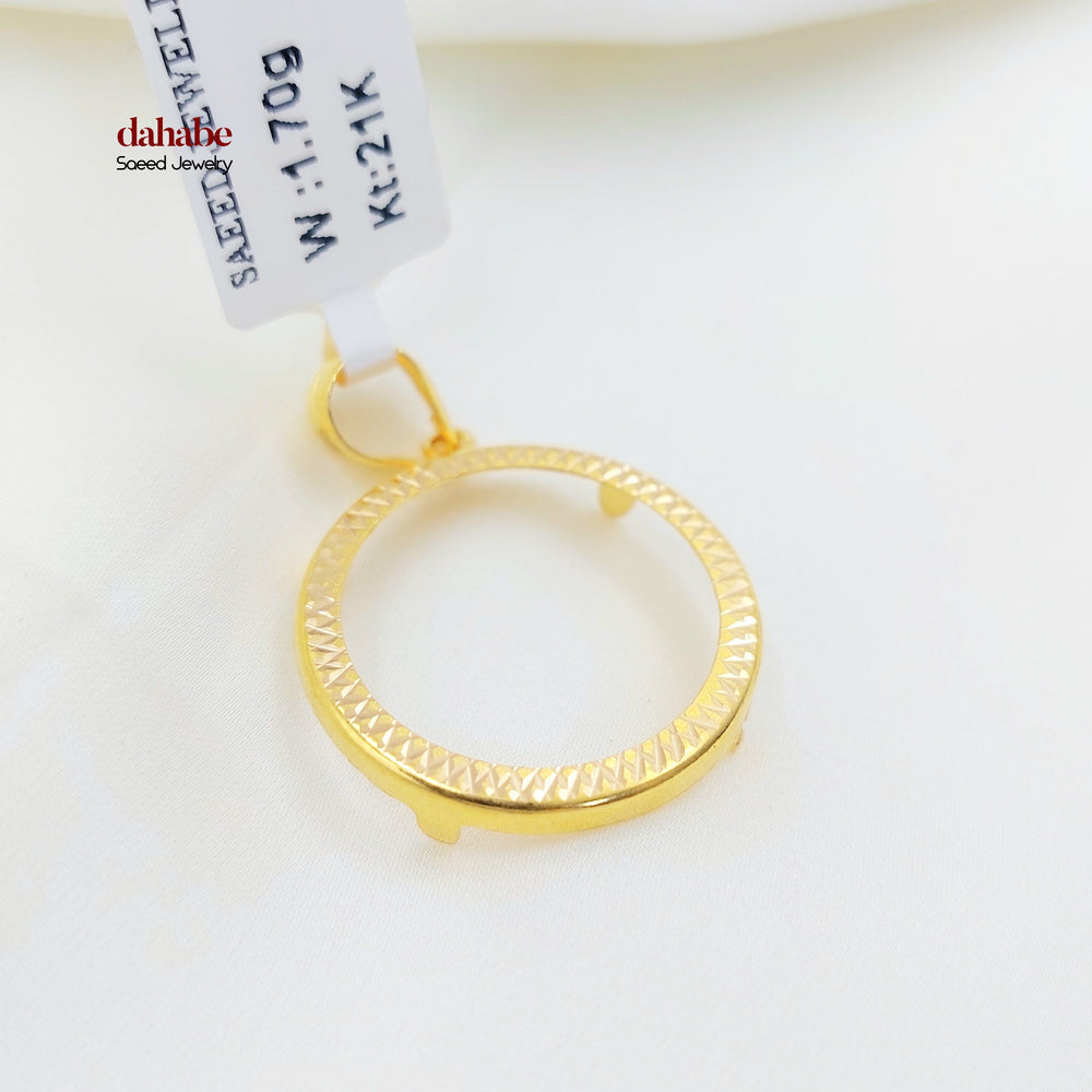 21K Gold Ottoman Coin Frame Pendant