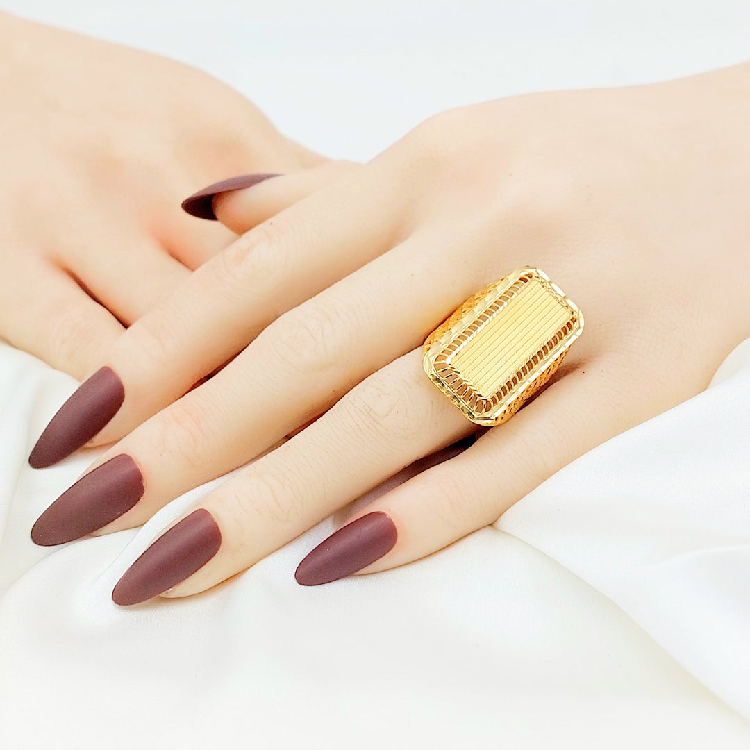 21K Gold Pyramid Openwork Ring