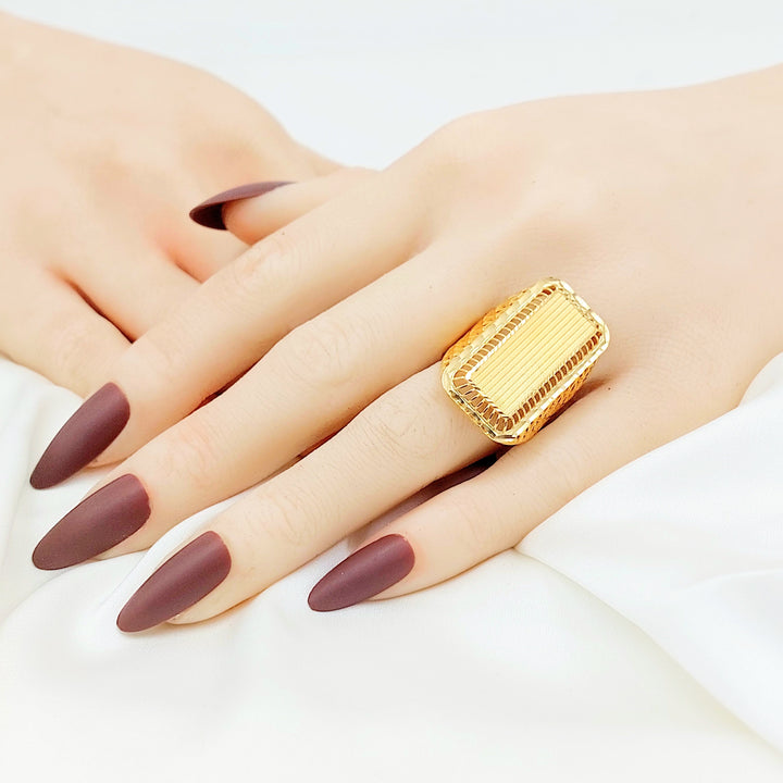 21K Gold Pyramid Openwork Ring
