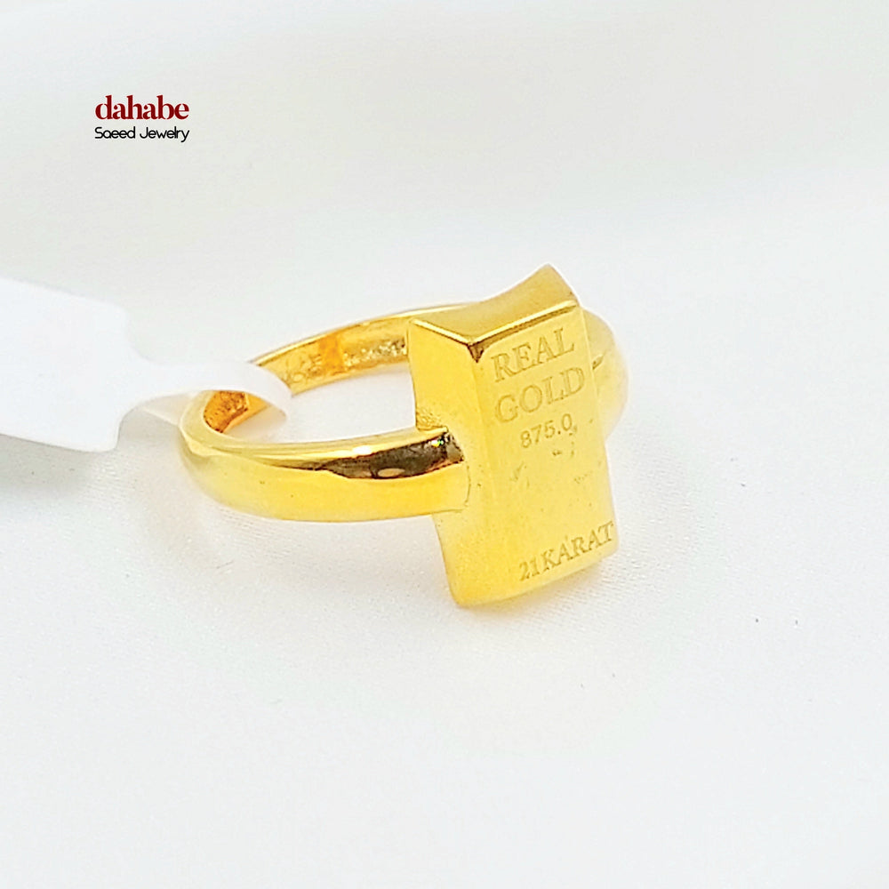 21K خاتم اونصه اكسترا-مجوهرات الشيخ سعيد-Saeed Jewelry 