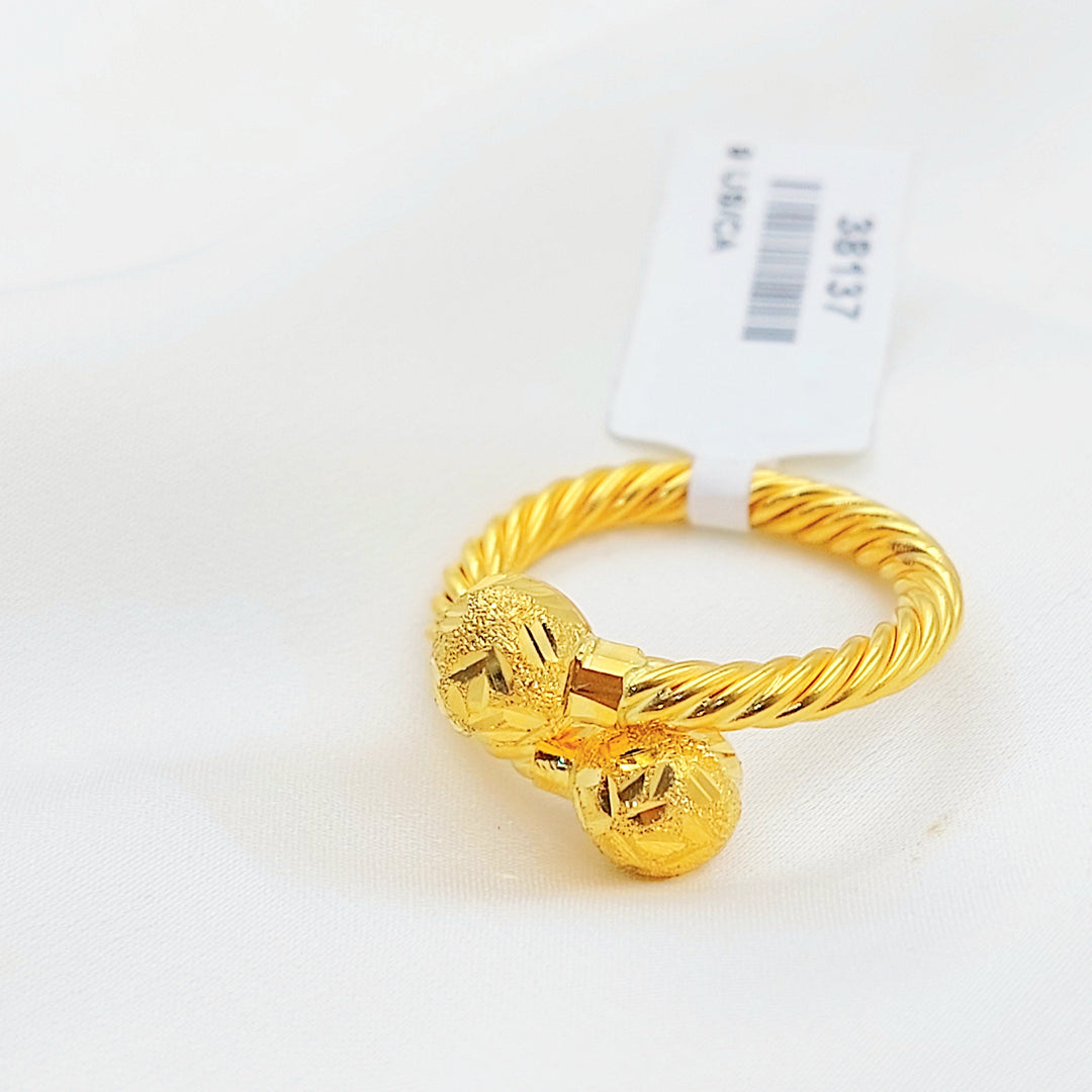 Deluxe Twisted Ring Made of 21K Gold by Saeed Jewelry 